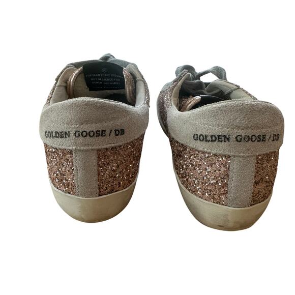 AUTHENTIC Golden Goose GGDB Super-Star Private EDT Pink Glitter Sneakers EU 35 - Picture 2 of 14
